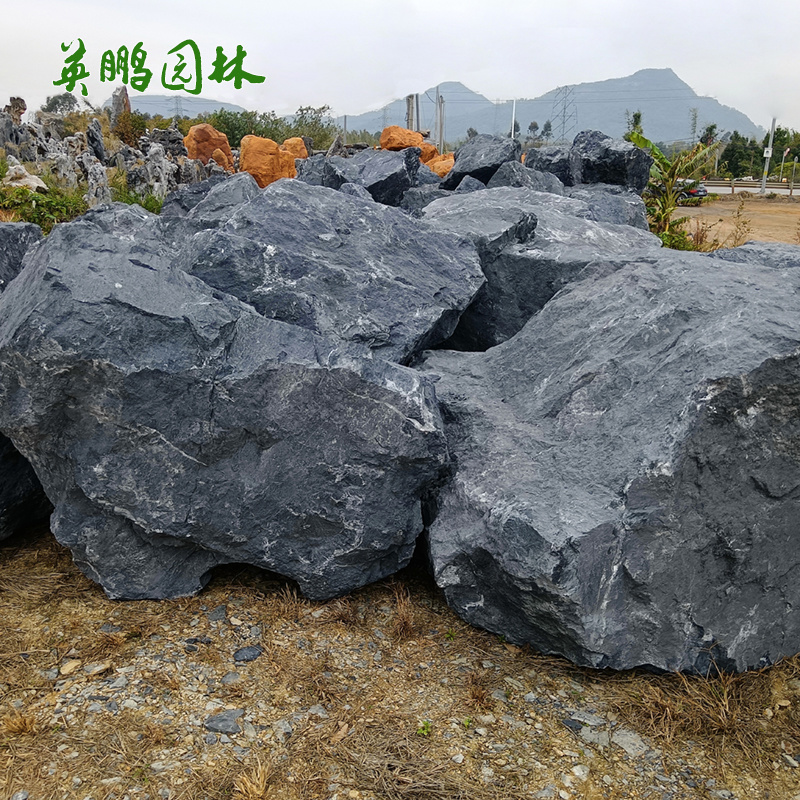 怡然生活 黑山石散置点缀小区花园 让你感受大自然的美妙与宁静