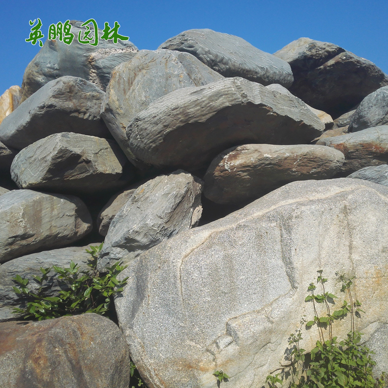 青石河坡驳岸挡土桐 庐黄石批发 园林工程景观用大青石假山施工
