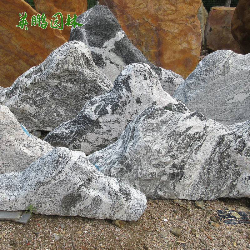 刻字泰山石天然景观石批发 2米高雪浪石园林装饰景石英鹏石业