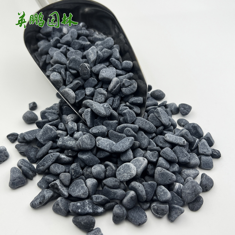 供应景观园艺盆景装饰黑色砾石小石子 黑砾石水磨石